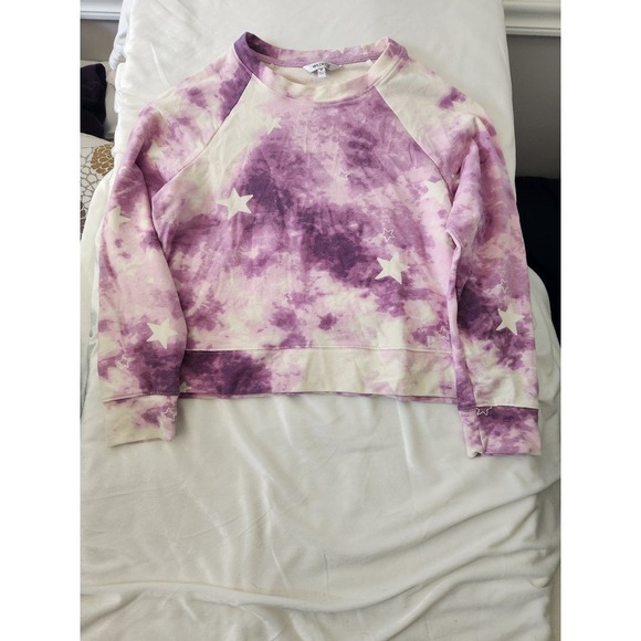Wildfox tie-dye Cropped sweatshirt star print sz m Boho Festival Soft - Picture 1 of 8